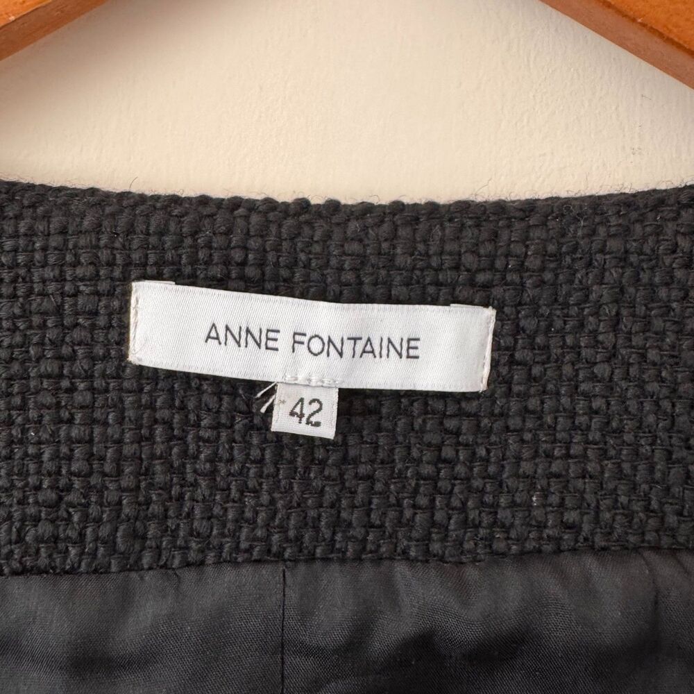 Anne Fontaine Alena Black Bow Tweed Jacket Size 10 - Picture 5 of 6